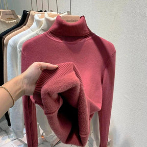 Suéter Peluciado Gola Alta Feminino - QUEIMA DE ESTOQUE